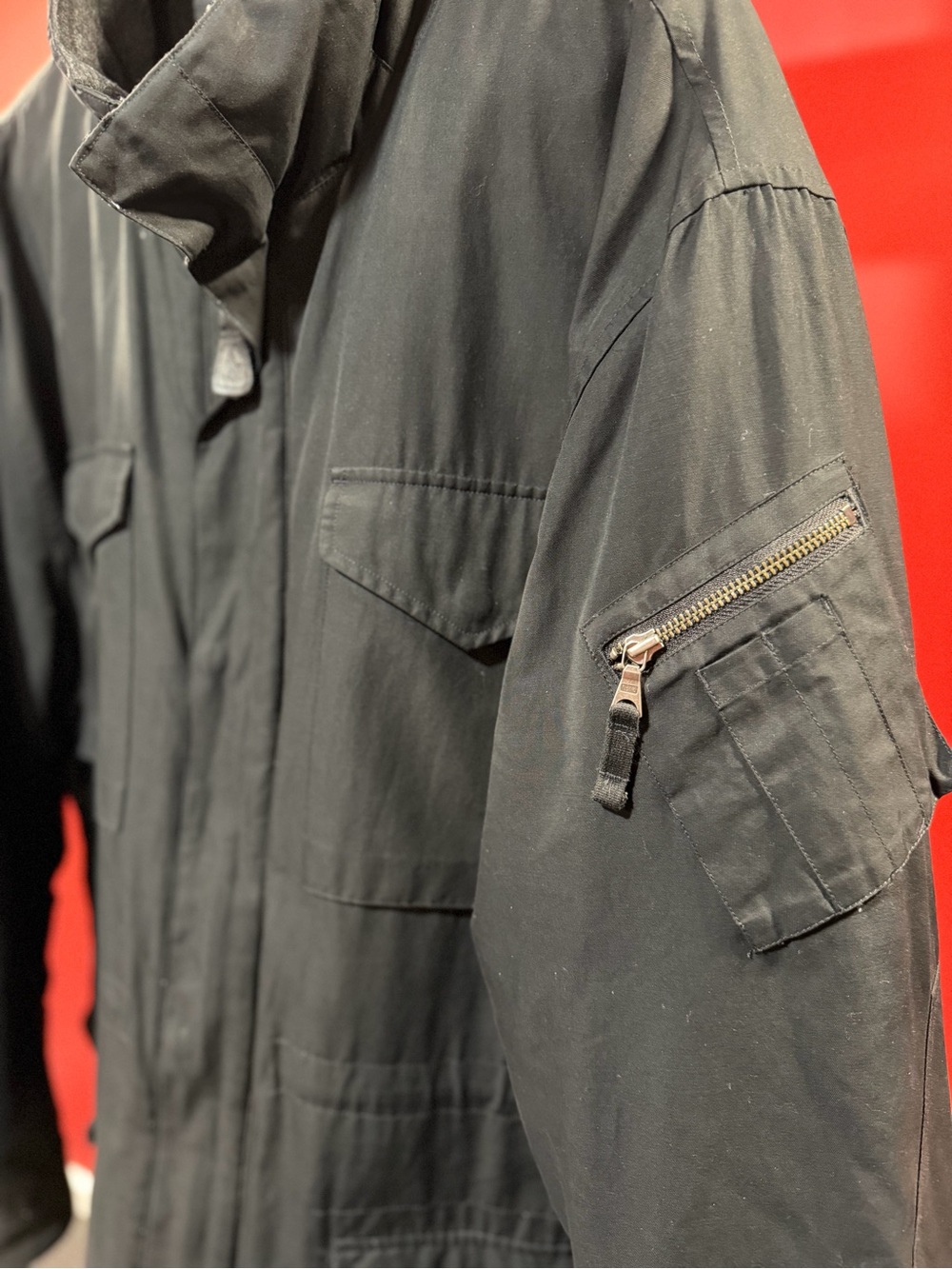 Vintage Polo Ralph Lauren Black Military Field Jacket XXL Utility Coat Lined - Picture 3 of 11
